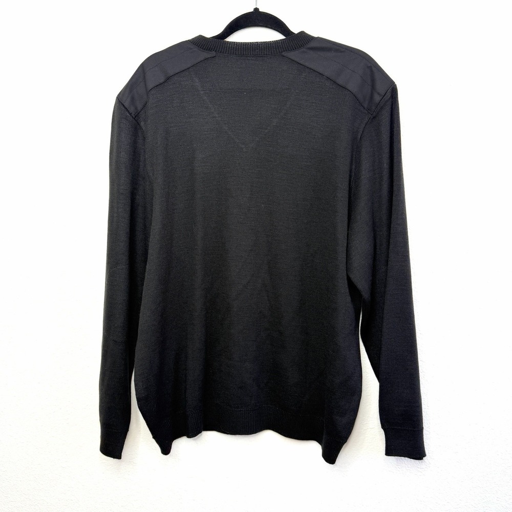 Fourmy by Cintas Men's Charcoal V Neck Sweater Medium Knit  Shoulder Epaulets XL - Picture 12 of 13